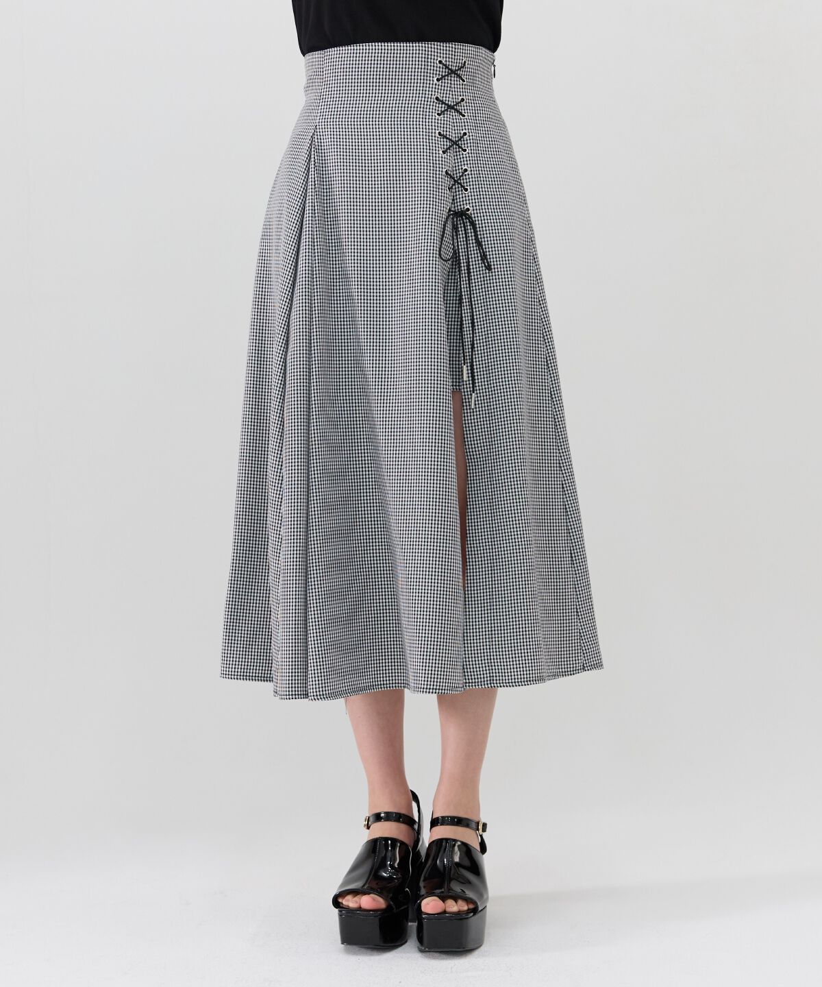 REDYAZEL「スピンドルスリットロングスカートスカート」|フレア|