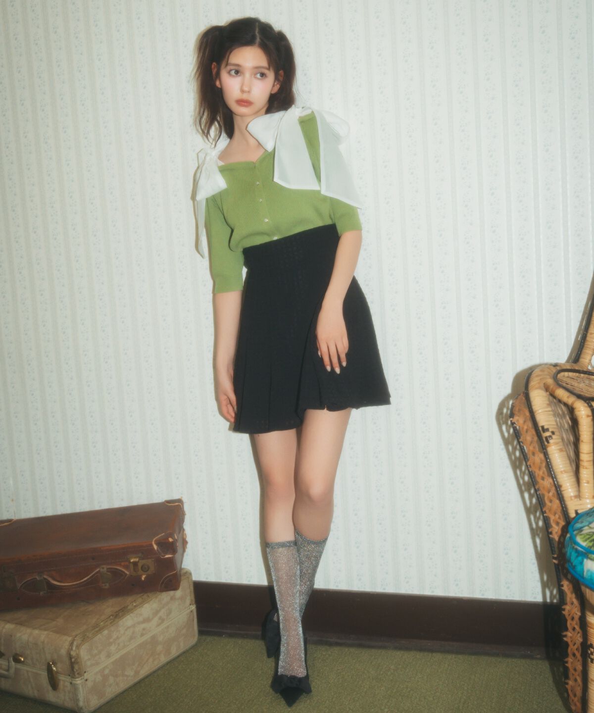 REDYAZEL「シアーチェックフレアミニスカート」|フレア|