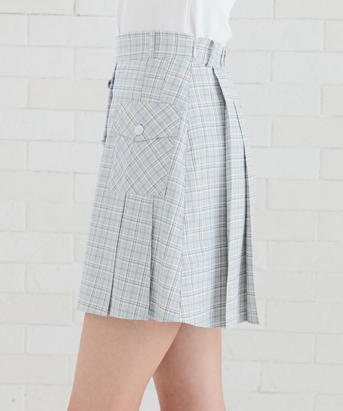 REDYAZEL「フロントボタンチェックミニスカート」|フレア|