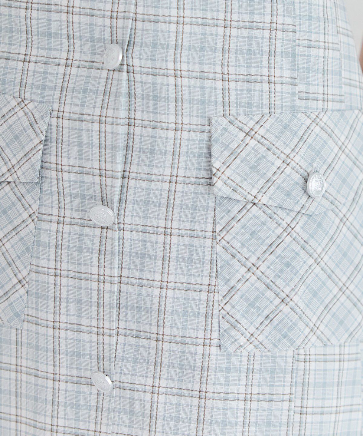 REDYAZEL「フロントボタンチェックミニスカート」|フレア|