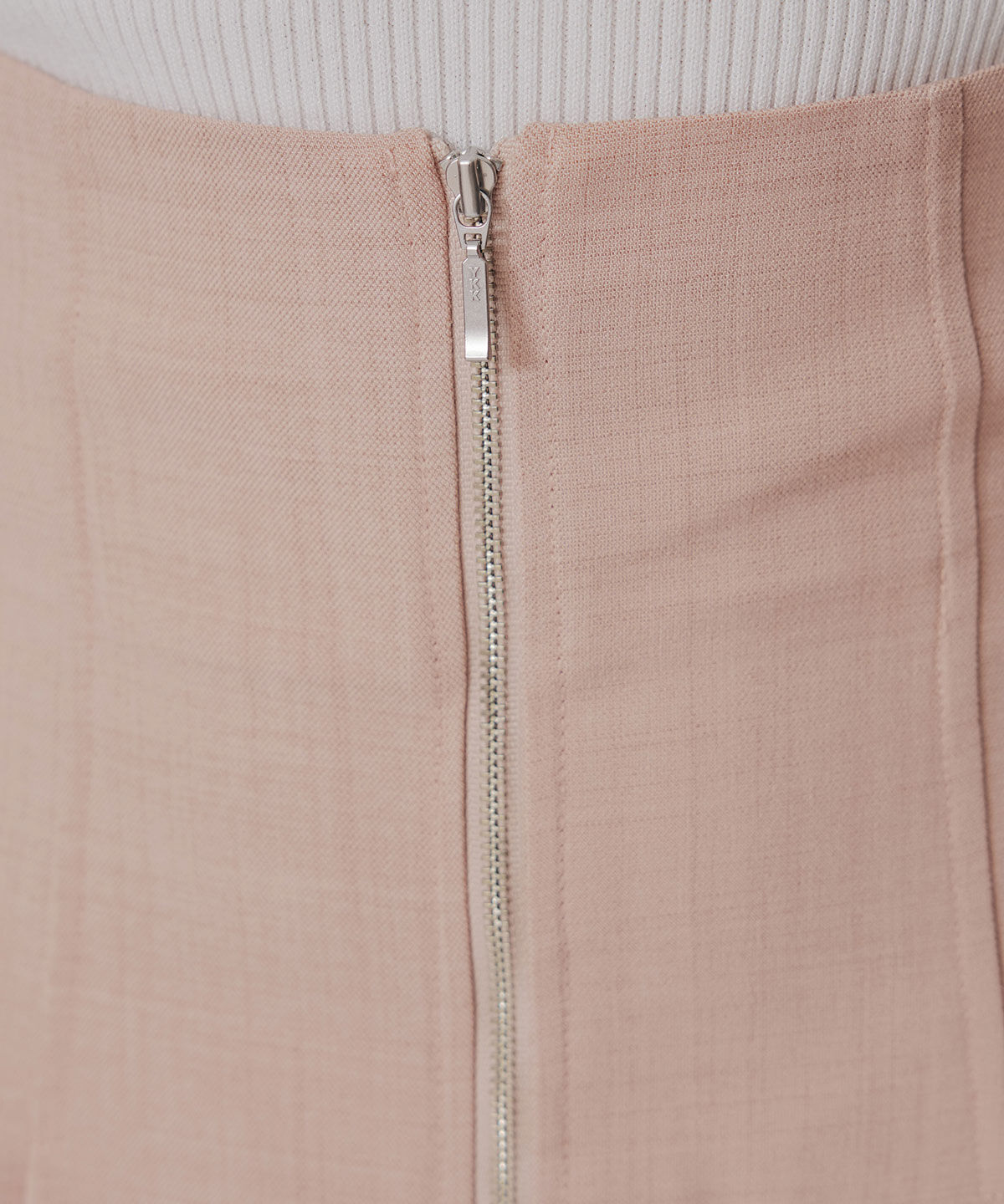 REDYAZEL「フロントジップバイカラーミディスカート」|フレア|