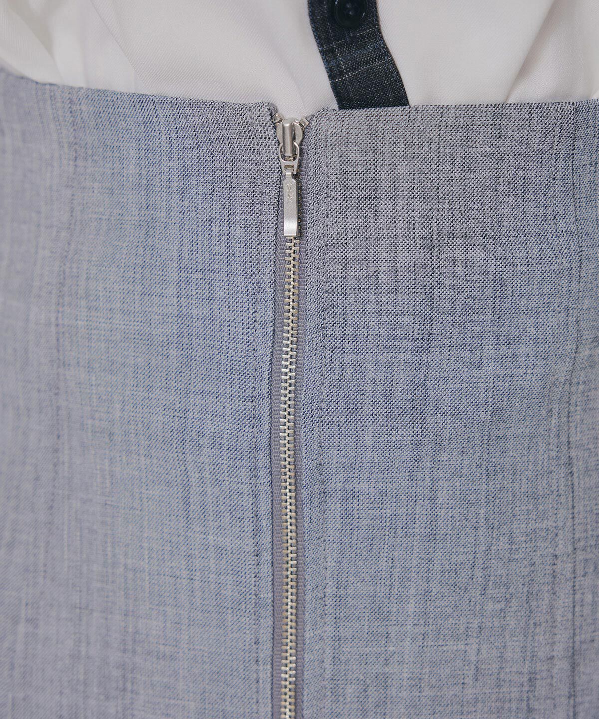 REDYAZEL「フロントジップバイカラーミディスカート」|フレア|