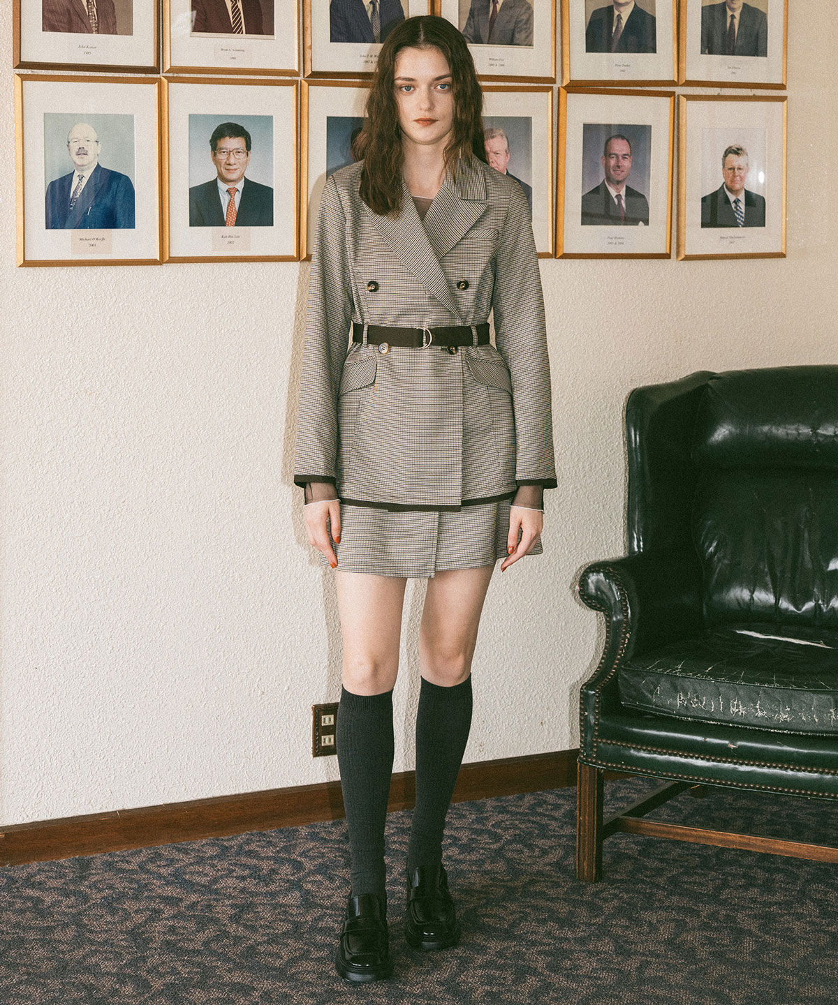 REDYAZEL「グレンチェックミニラップスカートライクショートパンツ」|台形|