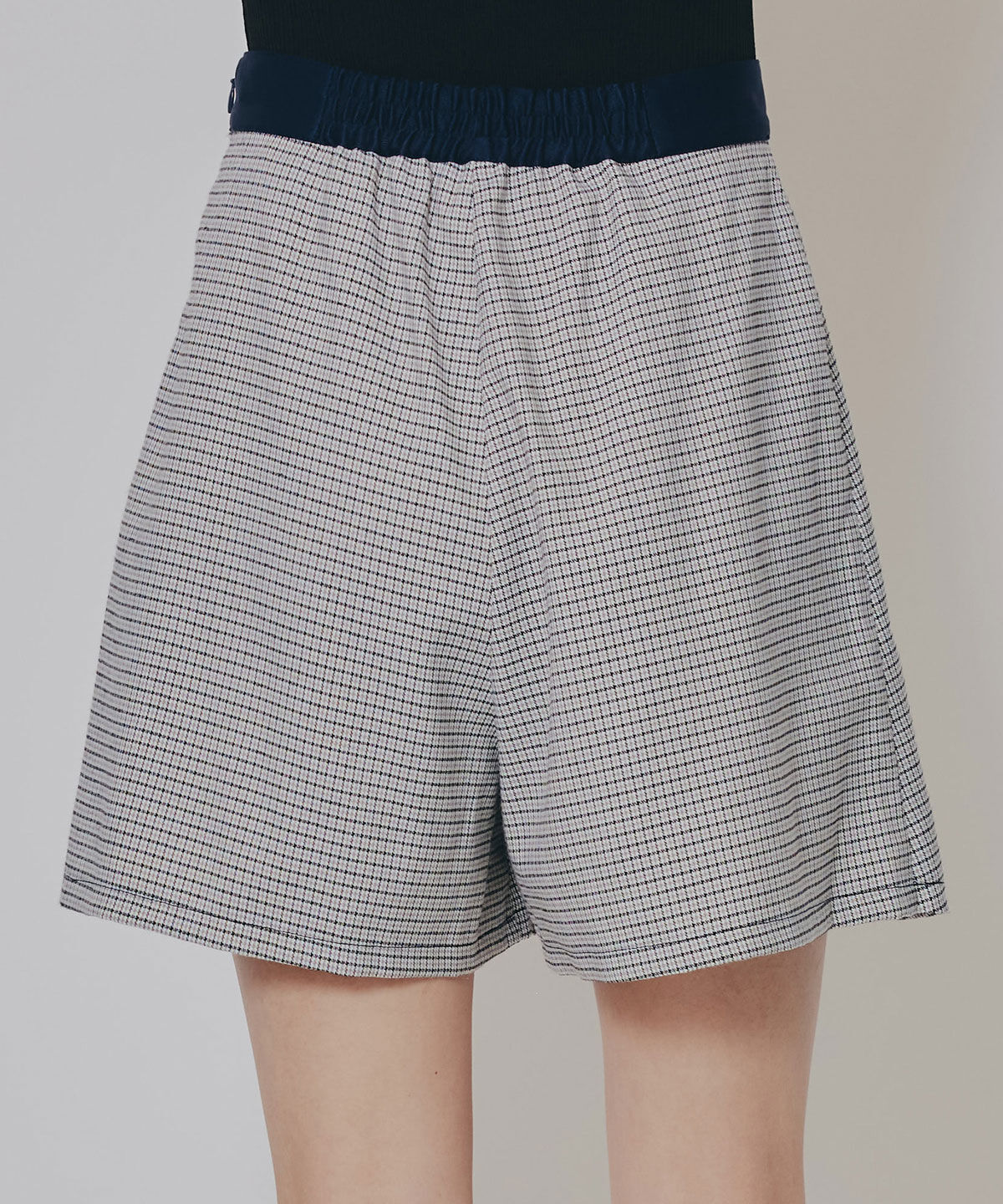 REDYAZEL「グレンチェックミニラップスカートライクショートパンツ」|台形|