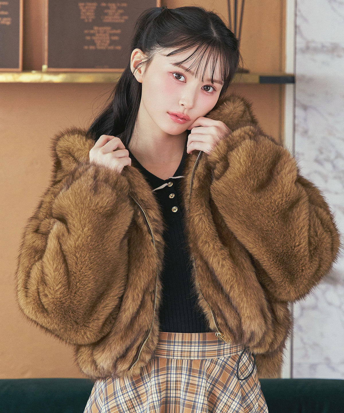 REDYAZEL「スカラカラーポロニットプルオーバー」|ニット・セーター|