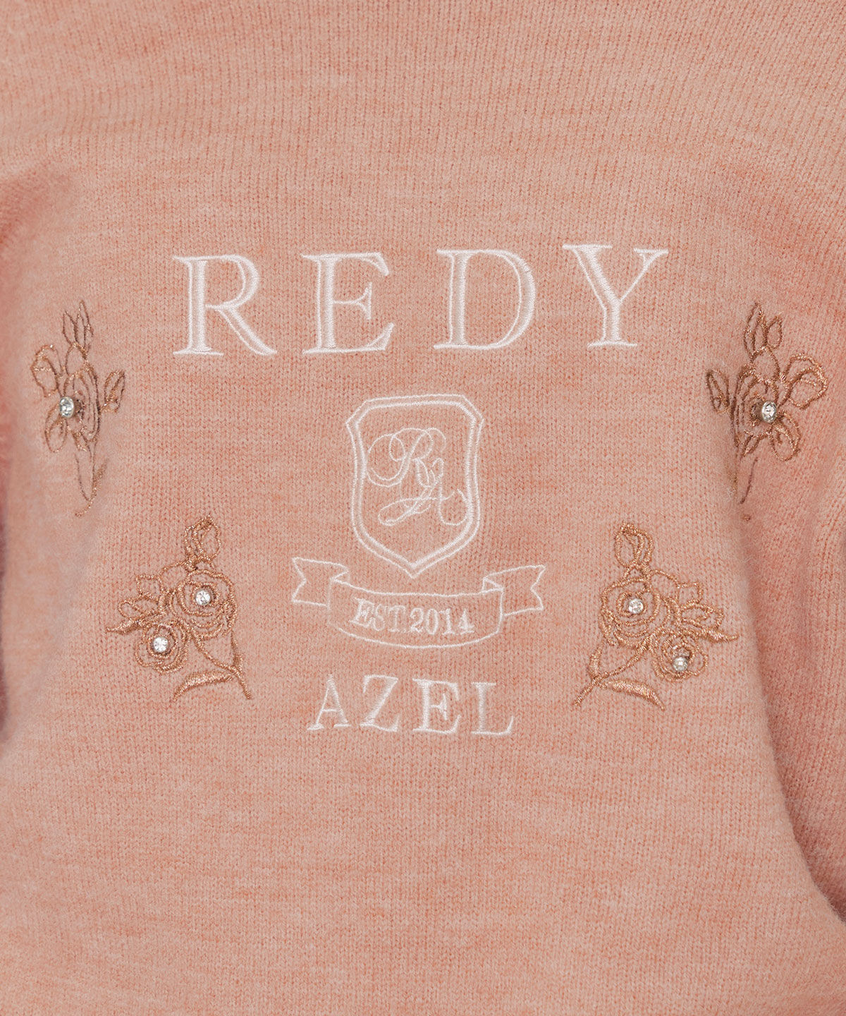 REDYAZEL「ビジューロゴエンブロイダリーニットプルオーバー」|ニット・セーター|