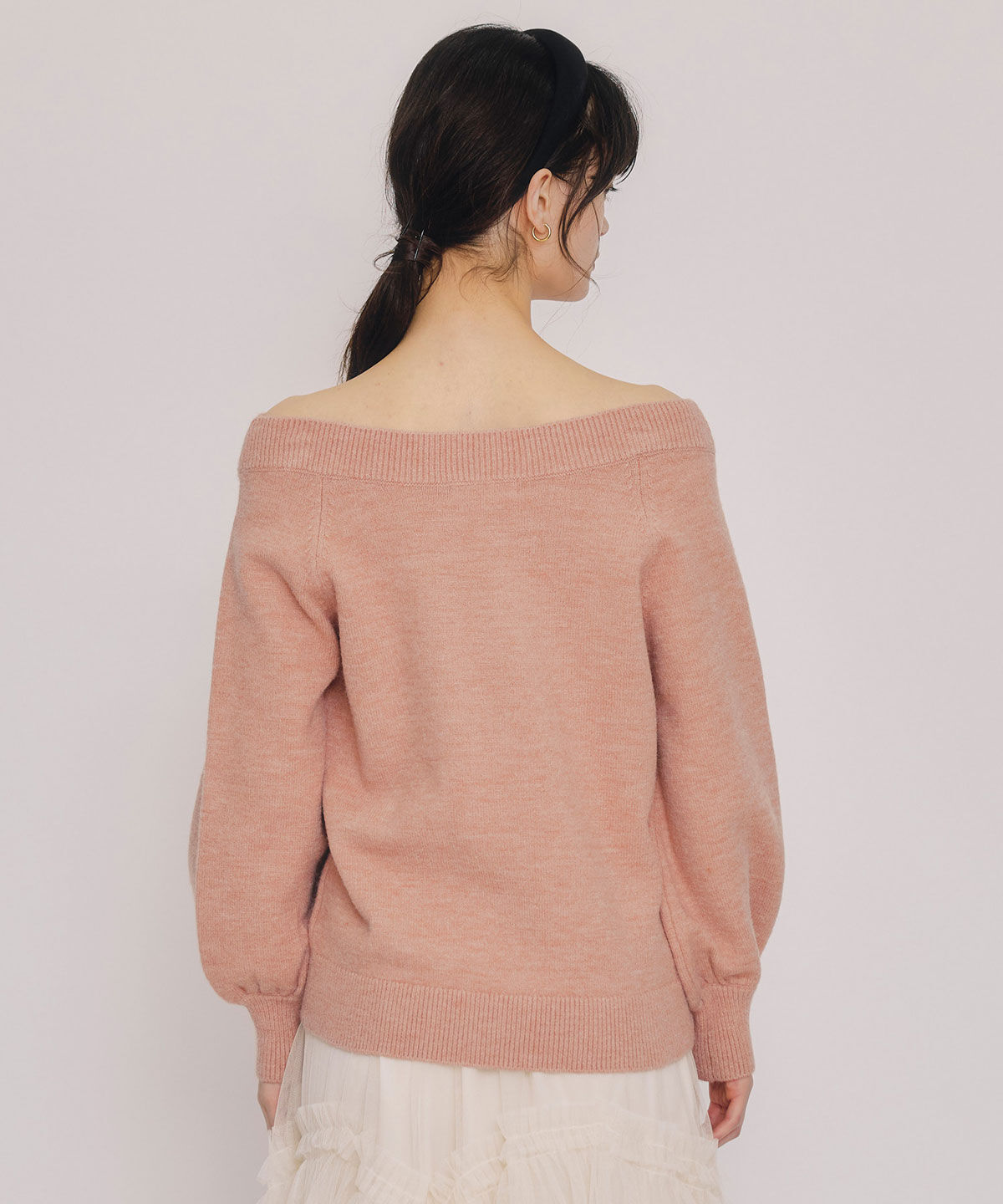 REDYAZEL「ビジューロゴエンブロイダリーニットプルオーバー」|ニット・セーター|