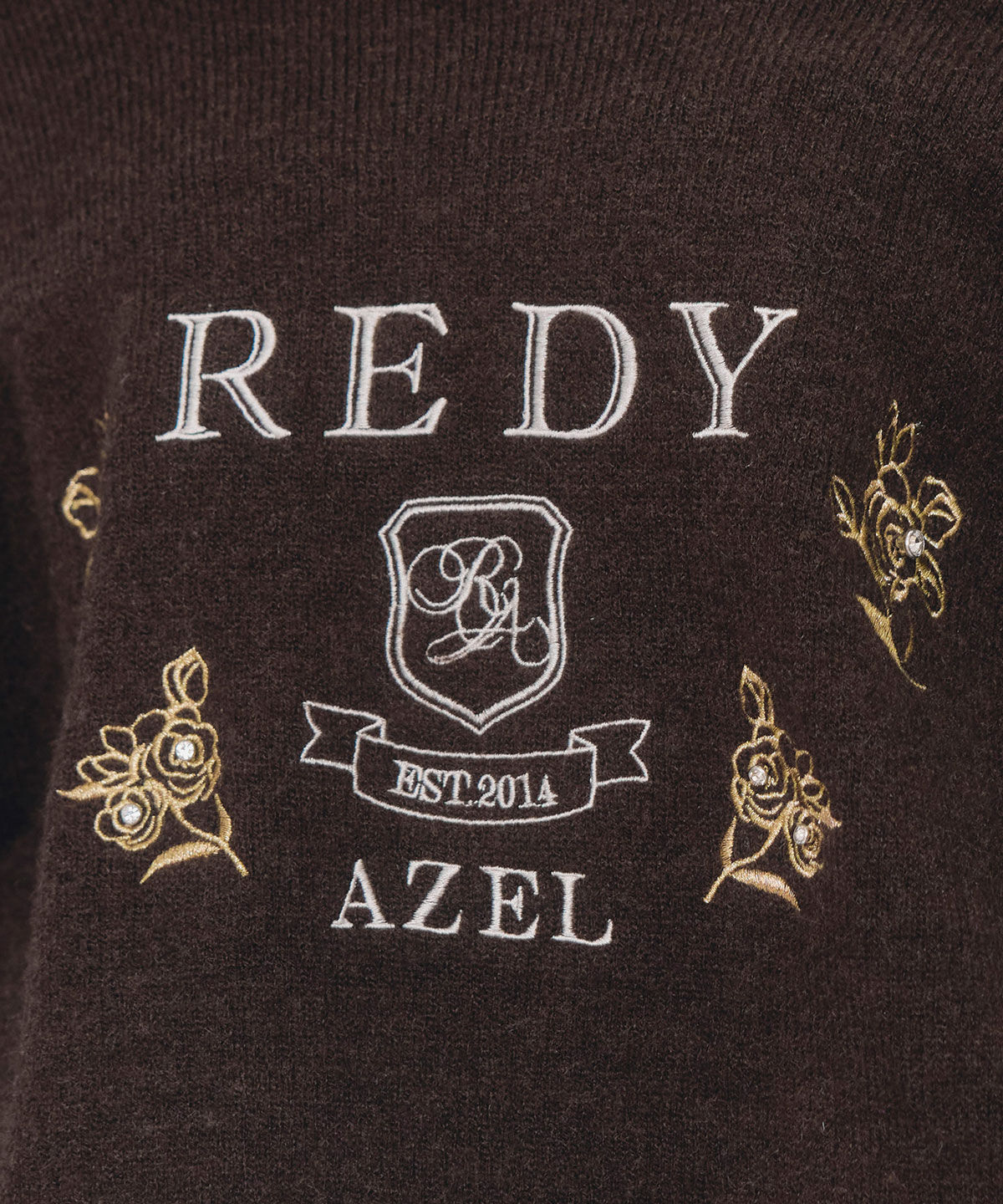 REDYAZEL「ビジューロゴエンブロイダリーニットプルオーバー」|ニット・セーター|