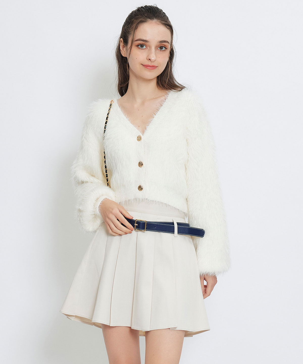 REDYAZEL「ローベルトインナーパンツプリーツミニスカート」|フレア|