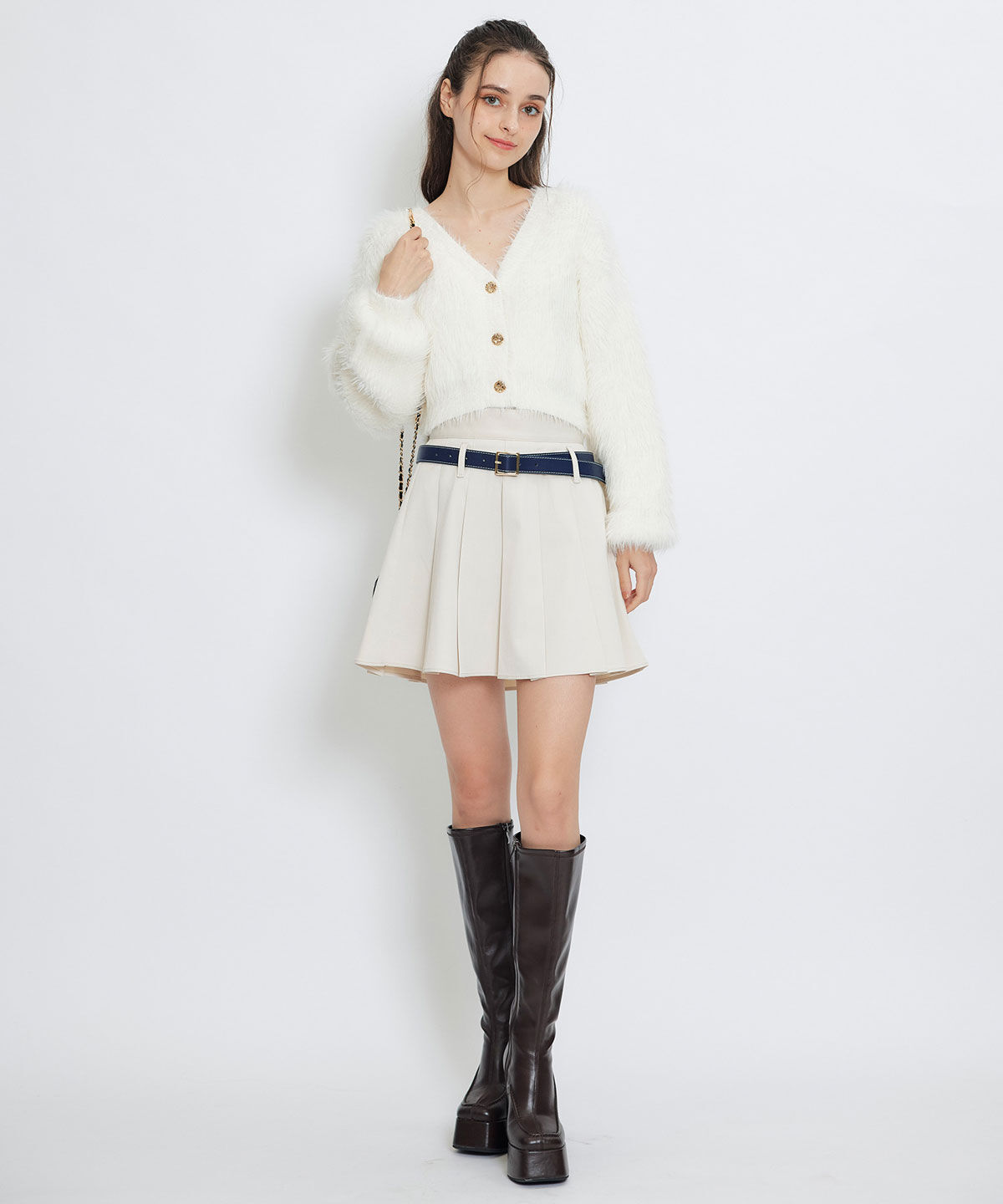 REDYAZEL「ローベルトインナーパンツプリーツミニスカート」|フレア|