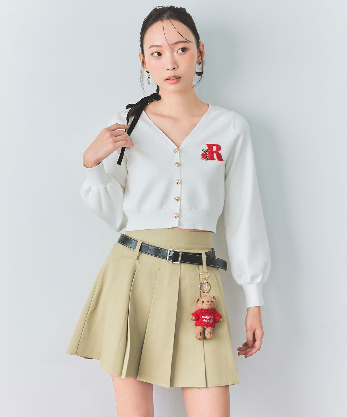 REDYAZEL「ローベルトインナーパンツプリーツミニスカート」|フレア|ベージュ