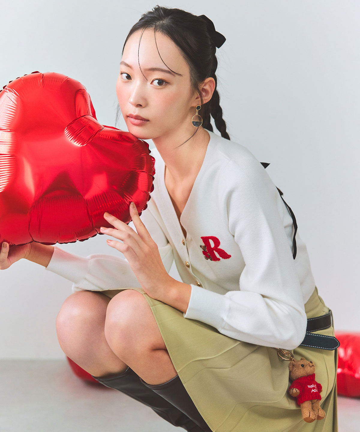 REDYAZEL「ローベルトインナーパンツプリーツミニスカート」|フレア|