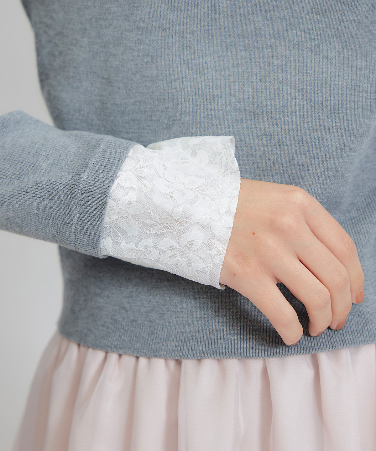 REDYAZEL「ダブルレースカラーポロニットプルオーバー」|ニット・セーター|