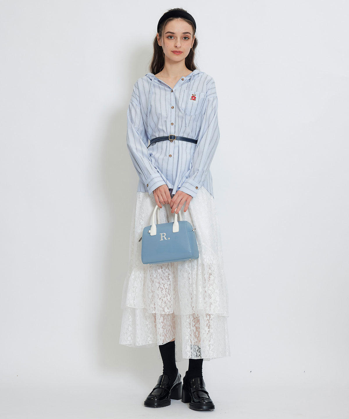 REDYAZEL「スリットレースフレアロングスカート」|フレア|