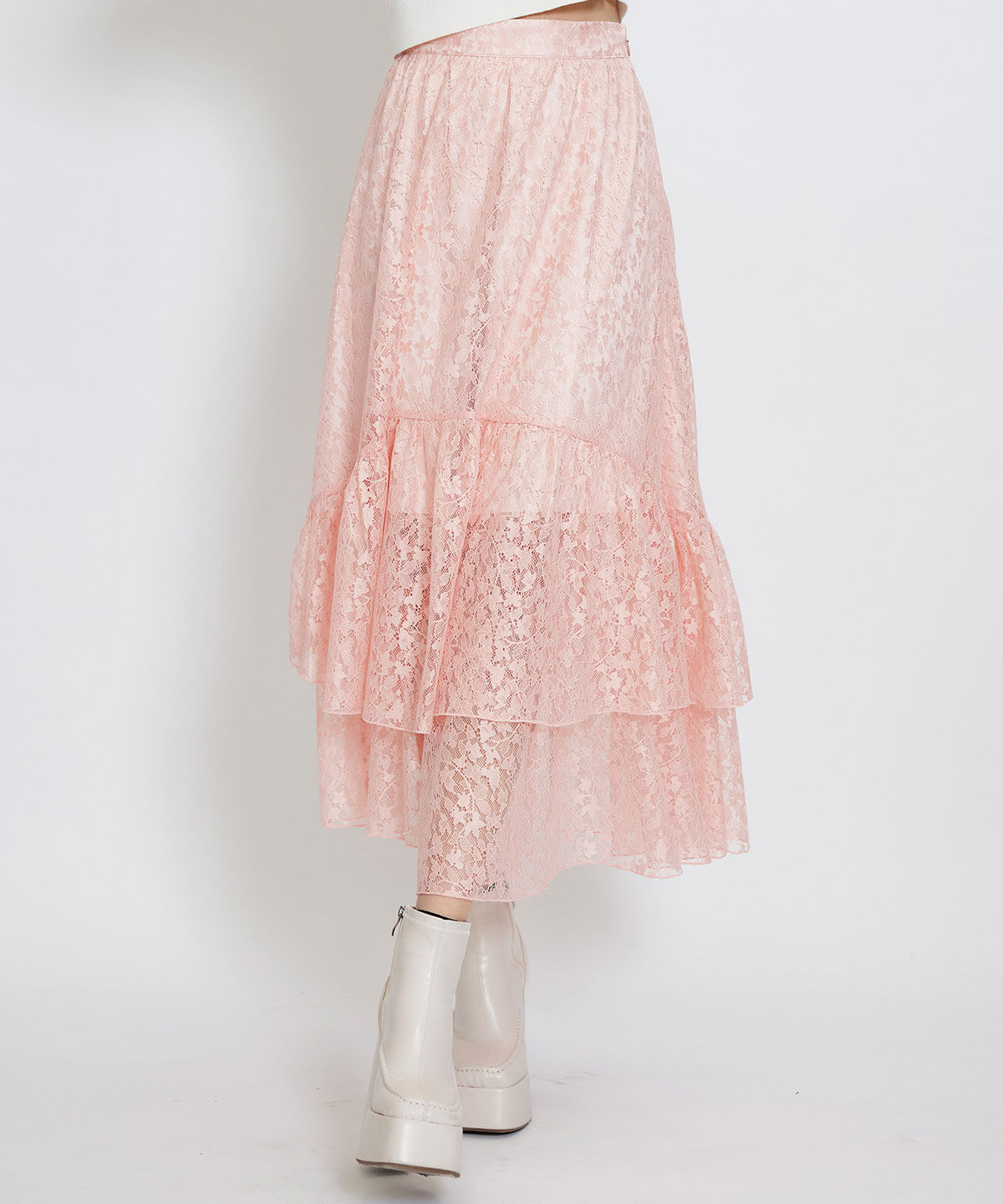 REDYAZEL「スリットレースフレアロングスカート」|フレア|