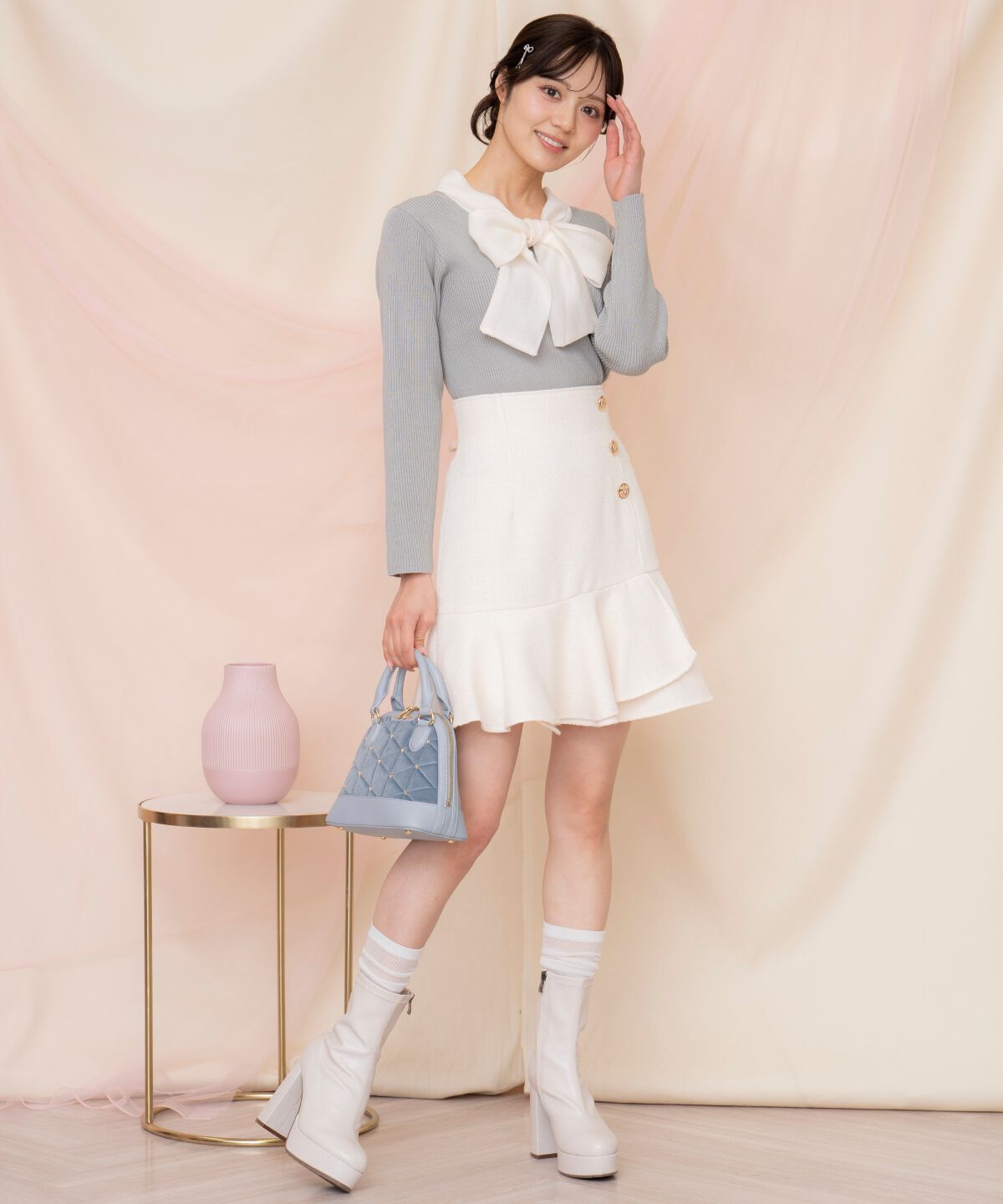 WILLSELECTION「アシメヘムツイードミニスカート」|フレア|