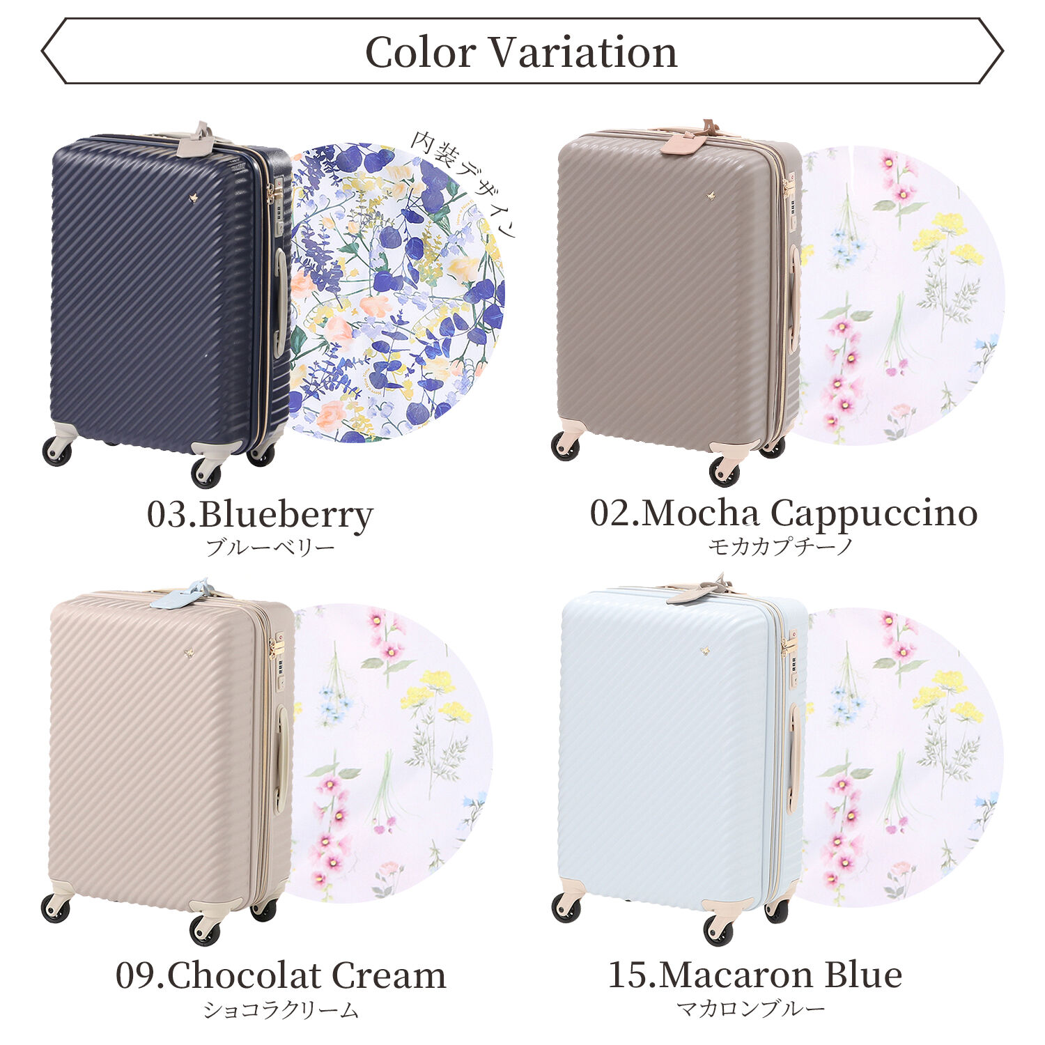 Jewelna Rose「HaNT&times;ジュエルナローズ コラボ スーツケース Mサイズ 06822」|キャリーケース|