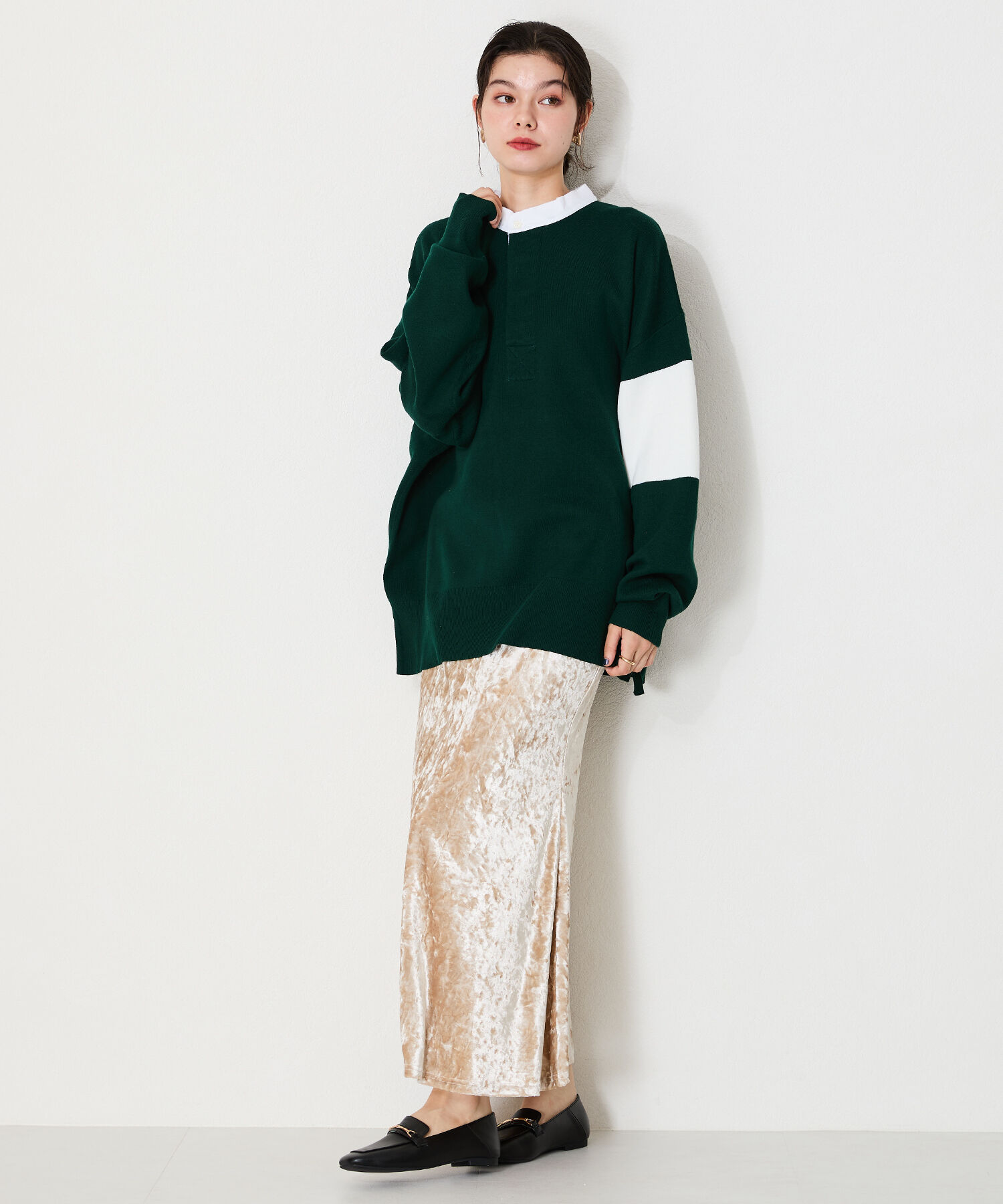 WA Oriental TRaffic「スクエアトゥモチーフ バブーシュ ローファー /42308 柔らかい フラット」|パンプス|