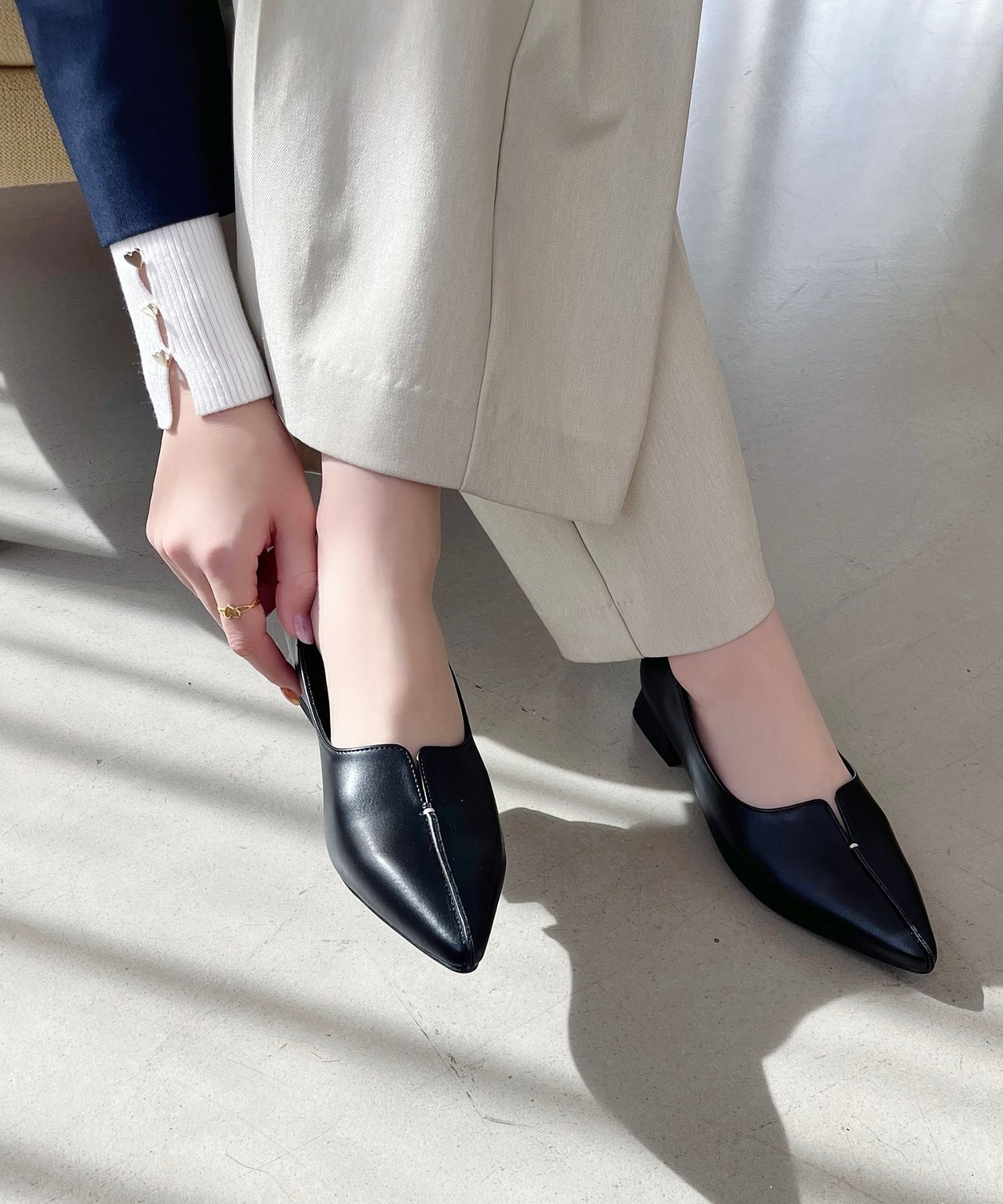 ORiental TRaffic「【WEB限定/累計2万足突破】フレア ヒール ポインテッドトゥ パンプス /45301 ヒール2.8ｃｍ 通勤靴 」|パンプス|