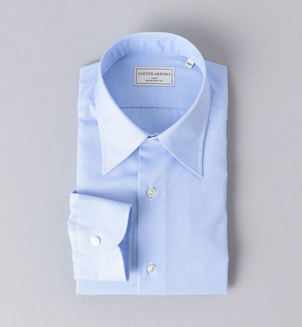 UNITED ARROWS「イージーケア AG ピンストライプ レギュラーシャツ -抗菌防臭-」|シャツ・ブラウス|LT.BLUE