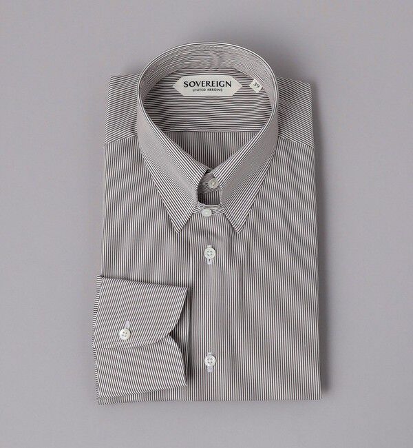 UNITED ARROWS「＜SOVEREIGN＞ CANCLINI/ブラウンストライプ タブカラーシャツ」|シャツ・ブラウス|DK.BROWN