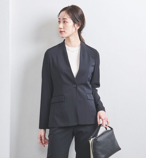 UNITED ARROWS「FEEL CLEAN Vノーカラー ジャケット」|ノーカラージャケット|