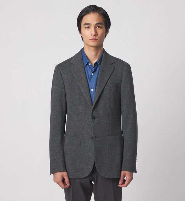UNITED ARROWS「ハウンドトゥース ジャージ シングル2ボタン テーラードジャケット COMFORT EASY‐MODEL」|テーラードジャケット|
