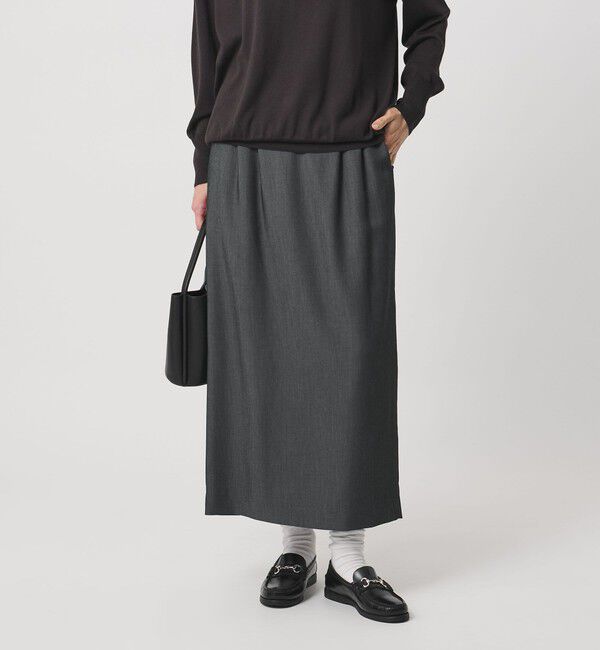 UNITED ARROWS「2タック デニムライク ロングスカート ‐ウォッシャブル‐」|スカート|