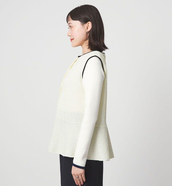 UNITED ARROWS green label relaxing「パイピング ペプラム ニット ジレ」|ベスト・ジレ|