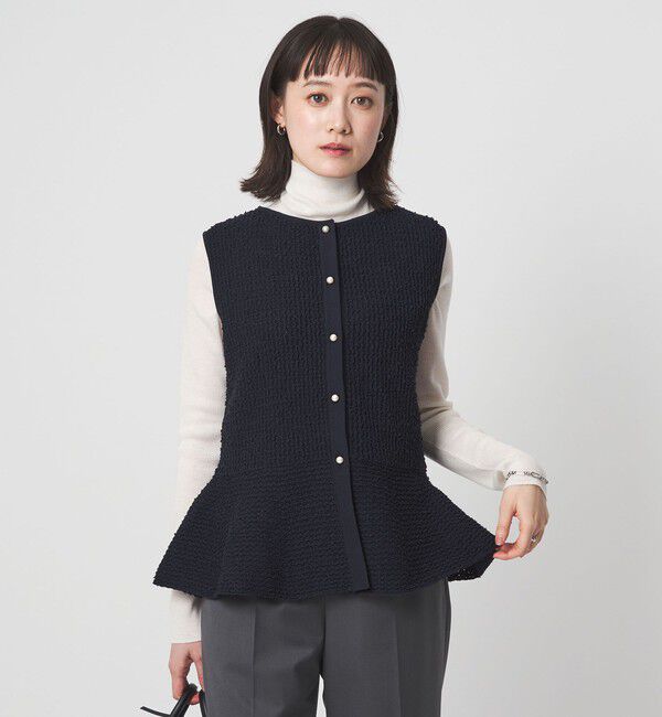 UNITED ARROWS green label relaxing「パイピング ペプラム ニット ジレ」|ベスト・ジレ|