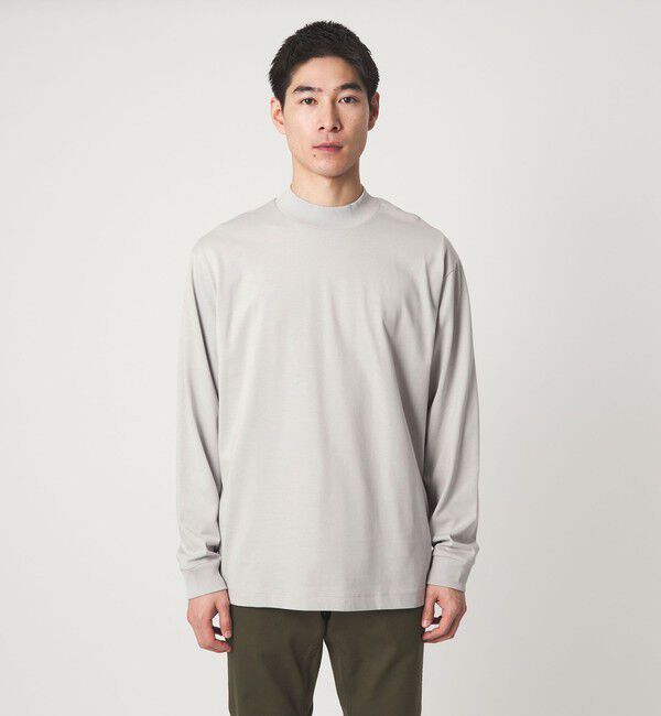 UNITED ARROWS green label relaxing「LONG FIBER COTTON クリア モックネック 長袖 Tシャツ」|Tシャツ・カットソー|