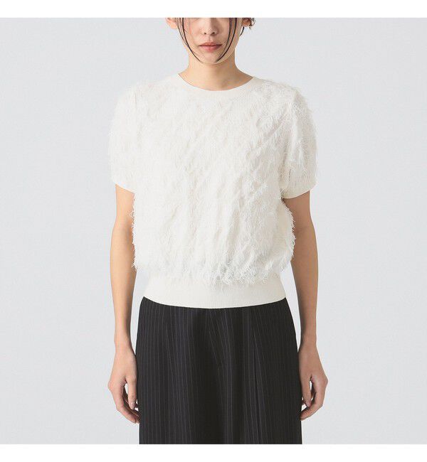 Ray BEAMS 「フリンジ ハーフスリーブ トップス」|その他|