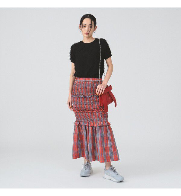 Ray BEAMS 「フリンジ ハーフスリーブ トップス」|その他|