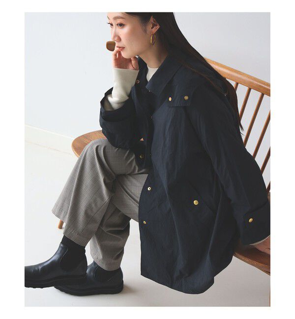 Demi-Luxe BEAMS 「Traditional Weatherwear / パッカブル MALTON フードコート」|ダッフルコート|BLACK
