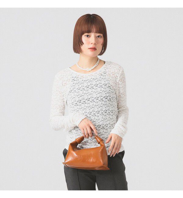 Ray BEAMS 「ジャカード レース クルーネック Tシャツ」|Tシャツ・カットソー|WHITE