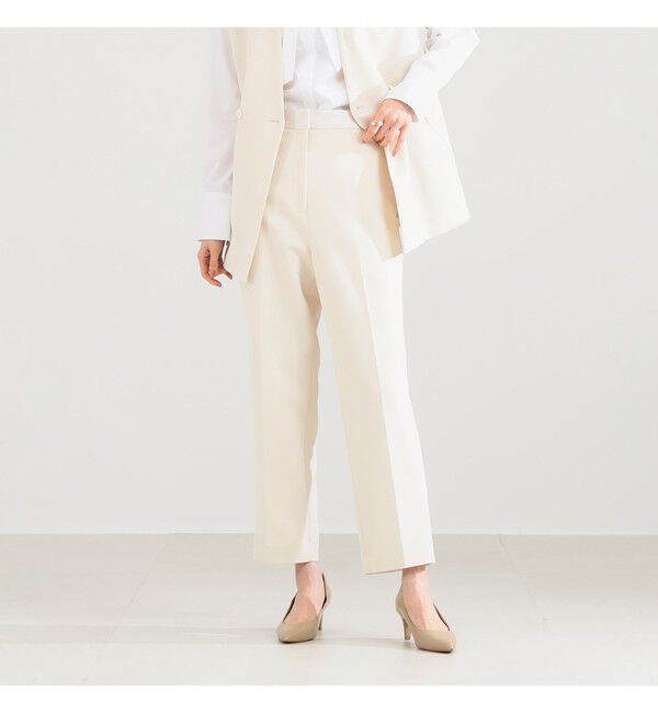 Demi-Luxe BEAMS 「ストレート クリース パンツ」|チノ|IVORY