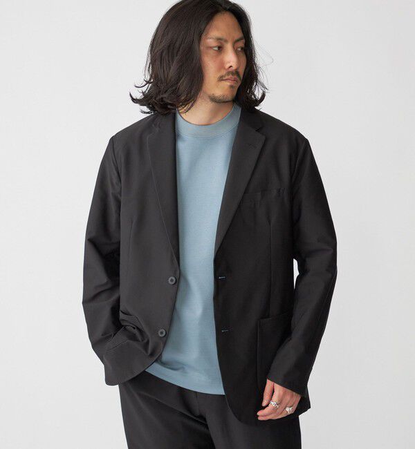 SHIPS「SHIPS:〈手洗い可能/セットアップ対応〉スーパーライト 2ボタン ジャケット」|テーラードジャケット|ダークグレー