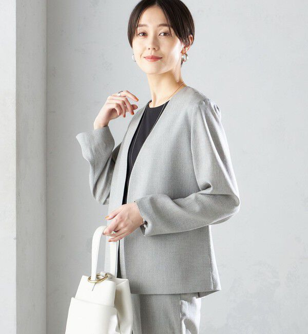 SHIPS for women「〈接触冷感/手洗い可能〉トリアセテート混 ノーラペル ジャケット（セットアップ対応）◇」|その他|