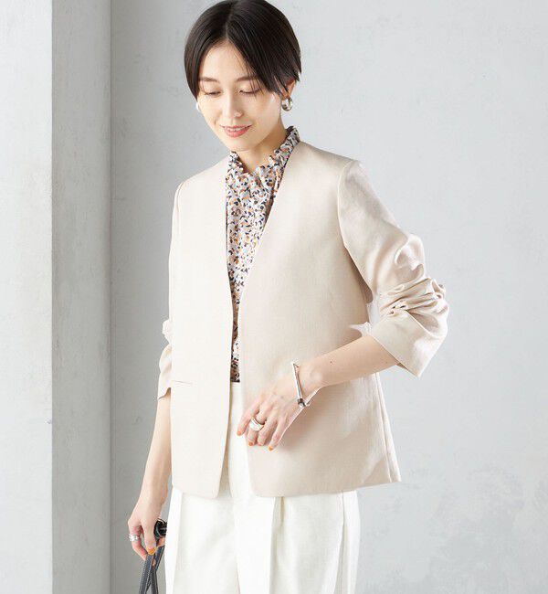 SHIPS for women「〈接触冷感/手洗い可能〉トリアセテート混 ノーラペル ジャケット（セットアップ対応）◇」|その他|
