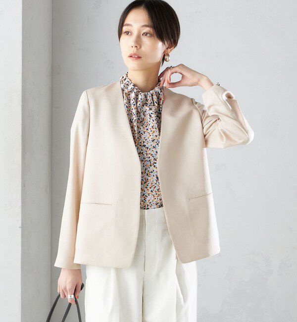 SHIPS for women「〈接触冷感/手洗い可能〉トリアセテート混 ノーラペル ジャケット（セットアップ対応）◇」|その他|