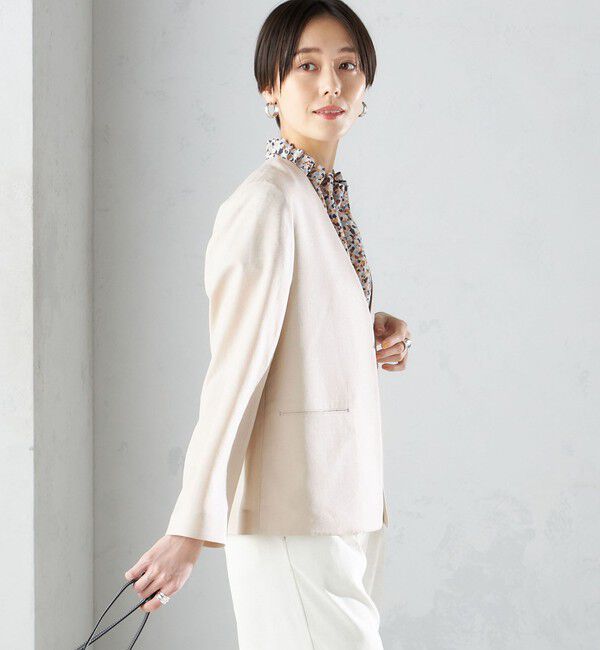 SHIPS for women「〈接触冷感/手洗い可能〉トリアセテート混 ノーラペル ジャケット（セットアップ対応）◇」|その他|