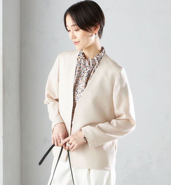 SHIPS for women「〈接触冷感/手洗い可能〉トリアセテート混 ノーラペル ジャケット（セットアップ対応）◇」|その他|