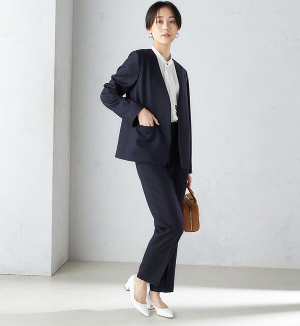 SHIPS for women「〈接触冷感/手洗い可能〉トリアセテート混 ノーラペル ジャケット（セットアップ対応）◇」|その他|