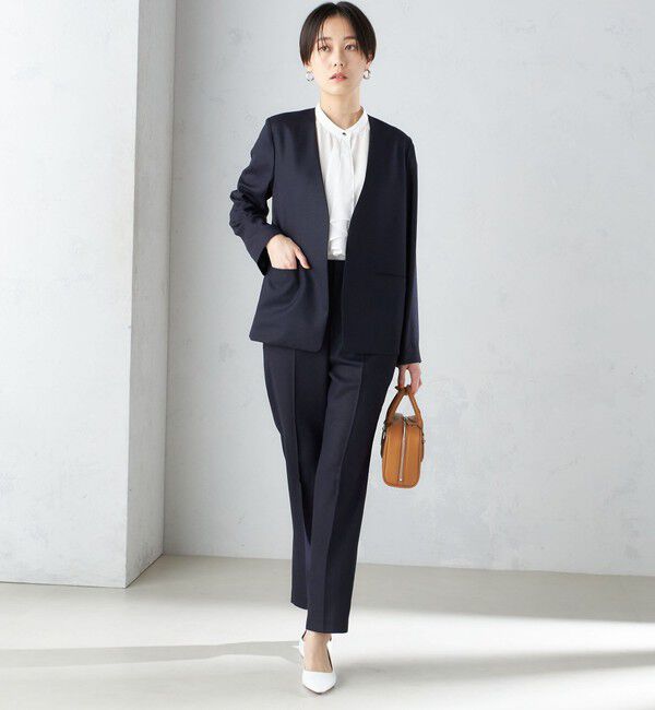 SHIPS for women「〈接触冷感/手洗い可能〉トリアセテート混 ノーラペル ジャケット（セットアップ対応）◇」|その他|