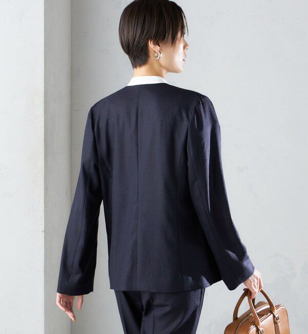 SHIPS for women「〈接触冷感/手洗い可能〉トリアセテート混 ノーラペル ジャケット（セットアップ対応）◇」|その他|