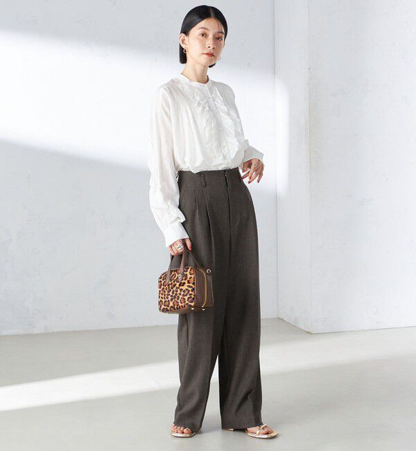 SHIPS for women「〈手洗い可能〉コットン シルク ローン フリル ブラウス」|シャツ・ブラウス|