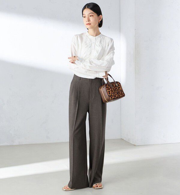 SHIPS for women「〈手洗い可能〉コットン シルク ローン フリル ブラウス」|シャツ・ブラウス|