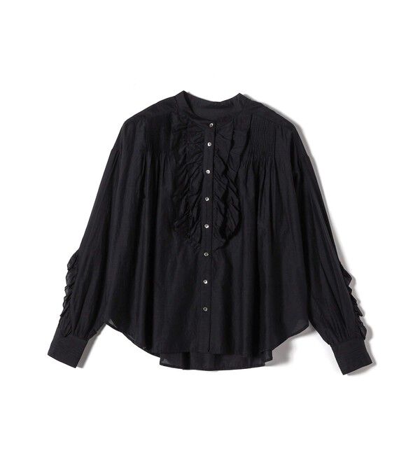 SHIPS for women「〈手洗い可能〉コットン シルク ローン フリル ブラウス」|シャツ・ブラウス|