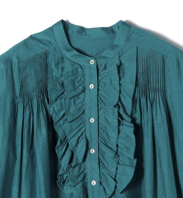 SHIPS for women「〈手洗い可能〉コットン シルク ローン フリル ブラウス」|シャツ・ブラウス|