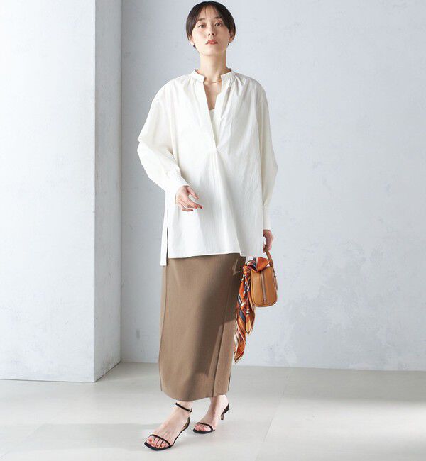 SHIPS for women「〈手洗い可能〉コットン ギャザー チュニック ブラウス」|シャツ・ブラウス|